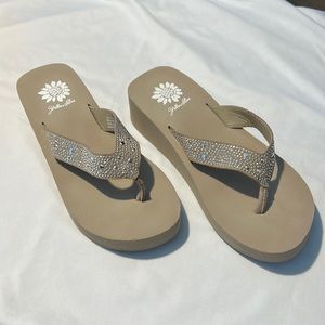 Yellow Box Africa Sandal Taupe with Silver Studs